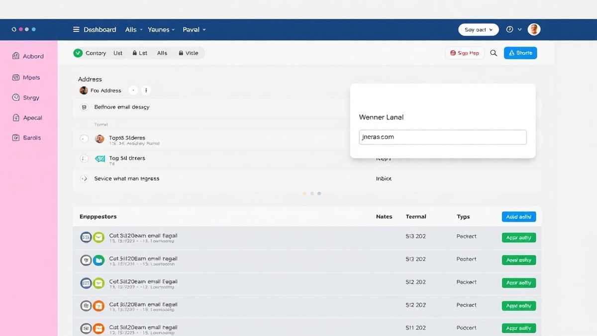 A clean dashboard of a temporary email generator showing an active disposable email address and inbox