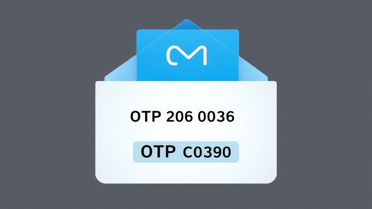 temp mail inbox showing OTP code for verification