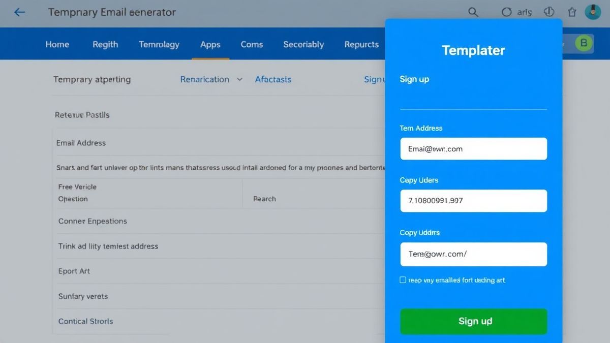 user copying temporary email address from generator and pasting into signup form