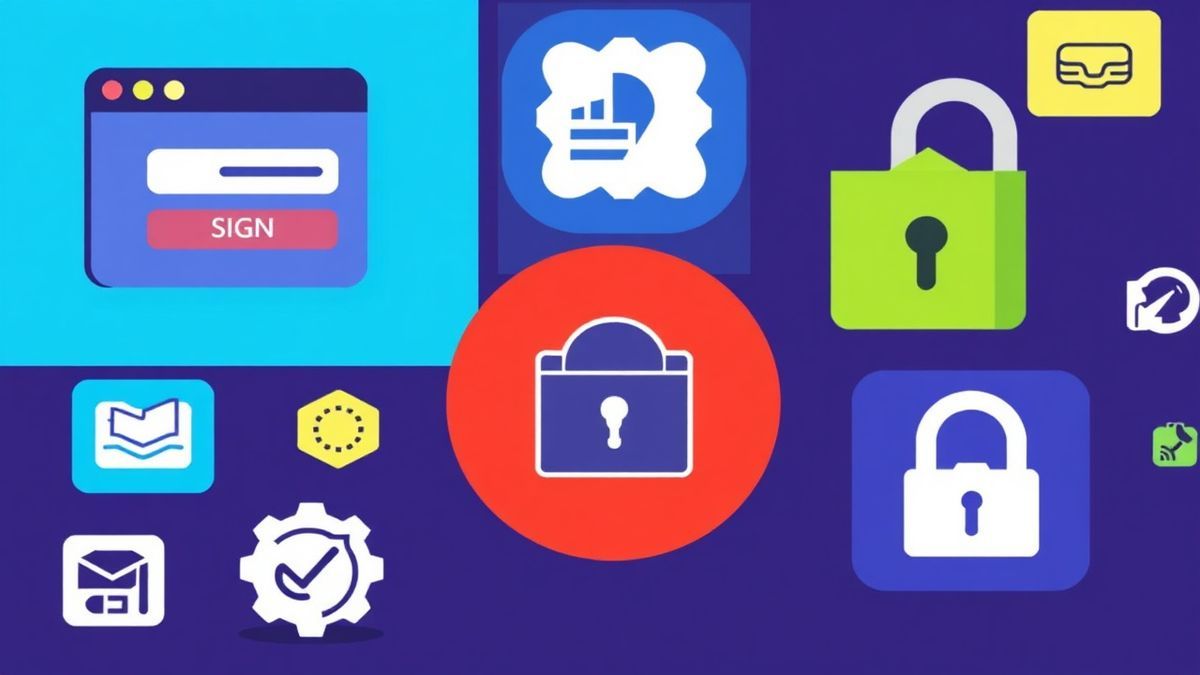 collage of icons representing website signup, OTP verification, and privacy protection